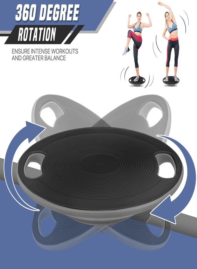 TORIOX لوح التوازن المتذبذب من توريوكس بمقابض، قطر 42 بوصة، سطح مانع للانزلاق، لتدريبات التوازن، والعلاج الطبيعي، وتمارين تقوية عضلات الجذع، مناسب للاستخدام في الصالات الرياضية الداخلية والخارجية والمنزلية. - Image 3